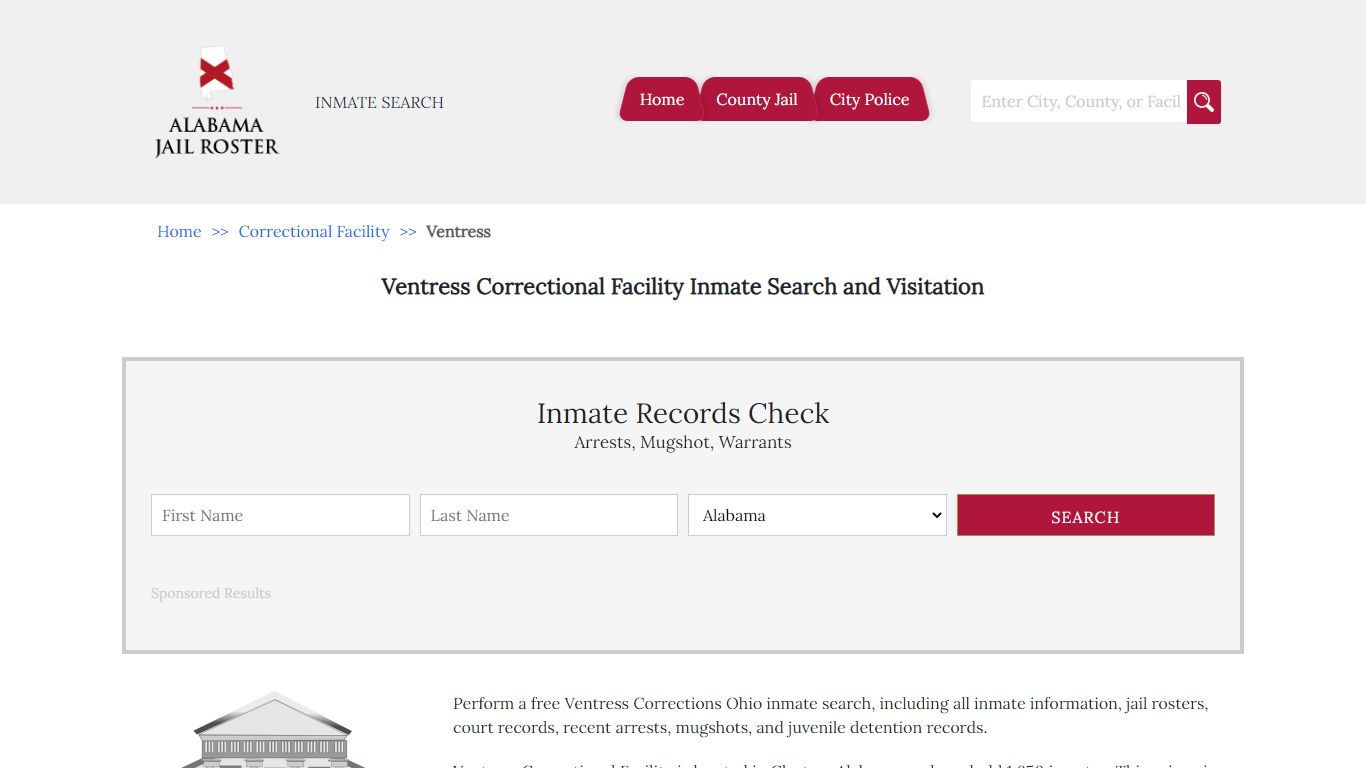 Ventress Correctional Facility Inmate Search and Visitation
