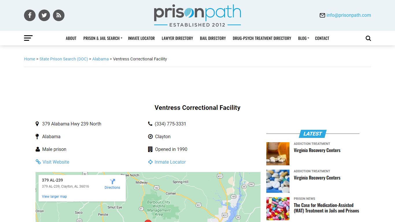 Ventress Correctional Facility - Prison Inmate Search & Locator ...